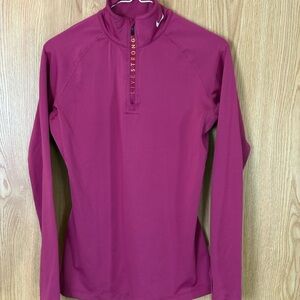 Nike Dri-Fit Women's Magenta Fleece Lined 1/4 Zip Athletic Long Sleeve Top
